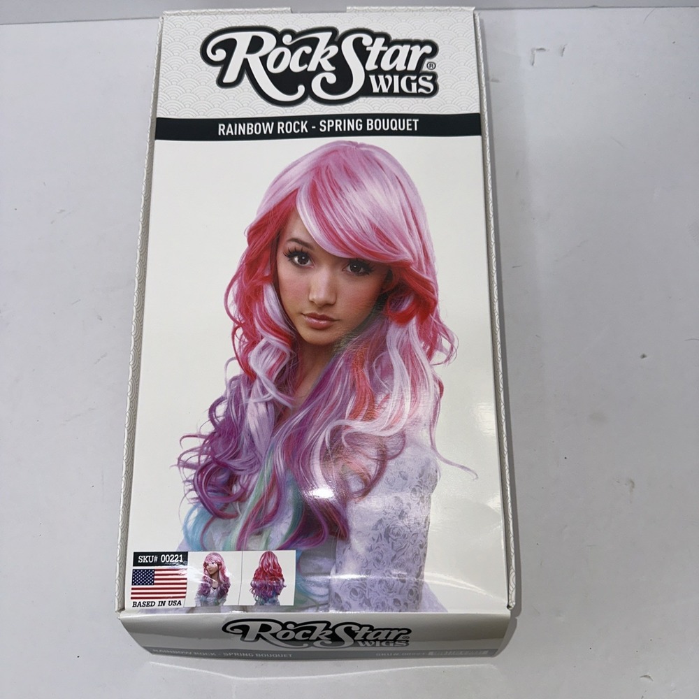 RockStar Rainbow Rock-Spring Bouquet 28" Wig Heat Resistant Synthetic Wig NWT